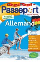 Passeport - allemand de la 6e a la 5e ou de la 5e a la 4e - cahier de vacances 2021