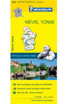 Carte departementale france - carte departementale nievre, yonne