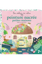 Peinture nacree et pochoir petites maisons - mini boite avec accessoires