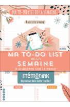 Ma to-do list de la semaine memoniak - bloc aimante de 52 listes a completer