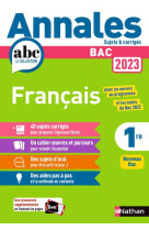 Annales bac 2023 francais 1ere corriges