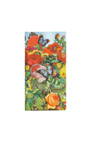 Carnet a couverture rigide jardin aux papillons - slim - ligne - 176 p.