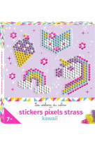 Stickers pixels strass kawai - mini boîte avec accessoires