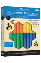 Pate a modeler cire d-abeille - 4 couleurs pailletees - jouet