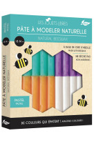 Pate a modeler cire d-abeille - 4 couleurs pastel - jouet