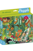 Ma boite a puzzle 12p animaux