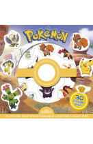 Pokemon - pochette de stickers epais repositionnables - des scenes de cherche-et-trouve a creer a l-