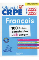 Objectif crpe 2022 et 2023  mes fiches detachables  - francais, epreuve ecrite d-admissibilite