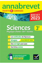 Annales du brevet annabrevet 2023 physique-chimie, svt, technologie 3e - methodes du brevet & sujets