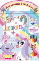 Mes activites a emporter - licornes - avec des stickers, 6 crayons bicolores et une gomme !