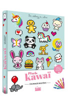 Coloriages pixel kawaii - pochette 6 feutres pailletes