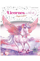 Licornes de reve - cahier de stickers - magie des fleurs