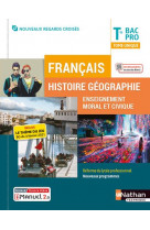 Francais histoire-geographie emc term bac pro - livre + licence eleve (regards croises) - 2021
