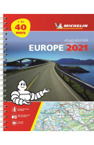 Atlas europe - europe 2021 - atlas routier et touristique (a4-spirale)