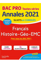 Annales bac 2021 hist-geo francais bac pro