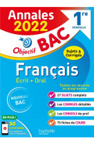 Annales objectif bac 2022 francais 1res