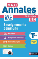 Tout en un annales bac 2022 - cc terminale - corrige - vol20