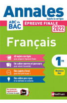 Annales bac 2022 - francais 1re - corrige
