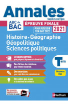 Histoire-geo geopolique sciences politiques - term - annales bac 2021 - sujets & corriges