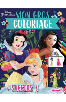 Disney princesses - mon gros coloriage + stickers ! (blanche-neige, cendrillon et vaiana)
