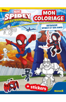 Marvel spidey et ses amis extraordinaires - mon coloriage - retrouve spidey et ses amis - + stickers