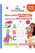 Disney - princesses - mon cahier effaçable - j'écris les lettres majuscules (3-6 ans)