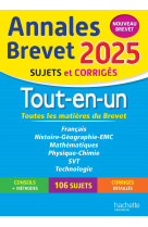 Annales brevet 2025 - tout-en-un 3e (toutes les matières) - sujets et corrigés