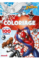 Marvel spider-man - coloriage avec plus de 100 stickers (spider-man et spider-girl)