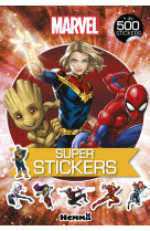 Marvel - super stickers (groot - captain marvel - spider-man)