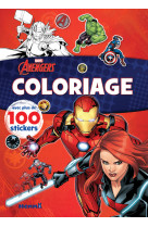 Marvel avengers - coloriage avec plus de 100 stickers (black widow et iron man)