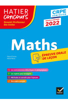 Mathématiques - crpe 2022 - epreuve orale d'admission