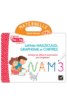 Livre ardoise téo et nina ps - lettres majuscules, graphisme et chiffres