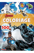 Marvel avengers - coloriage avec plus de 100 stickers (black panther)