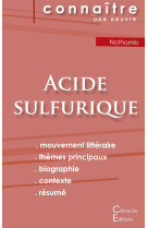 Fiche de lecture acide sulfurique de nothomb (analyse littéraire de référence et résumé complet)