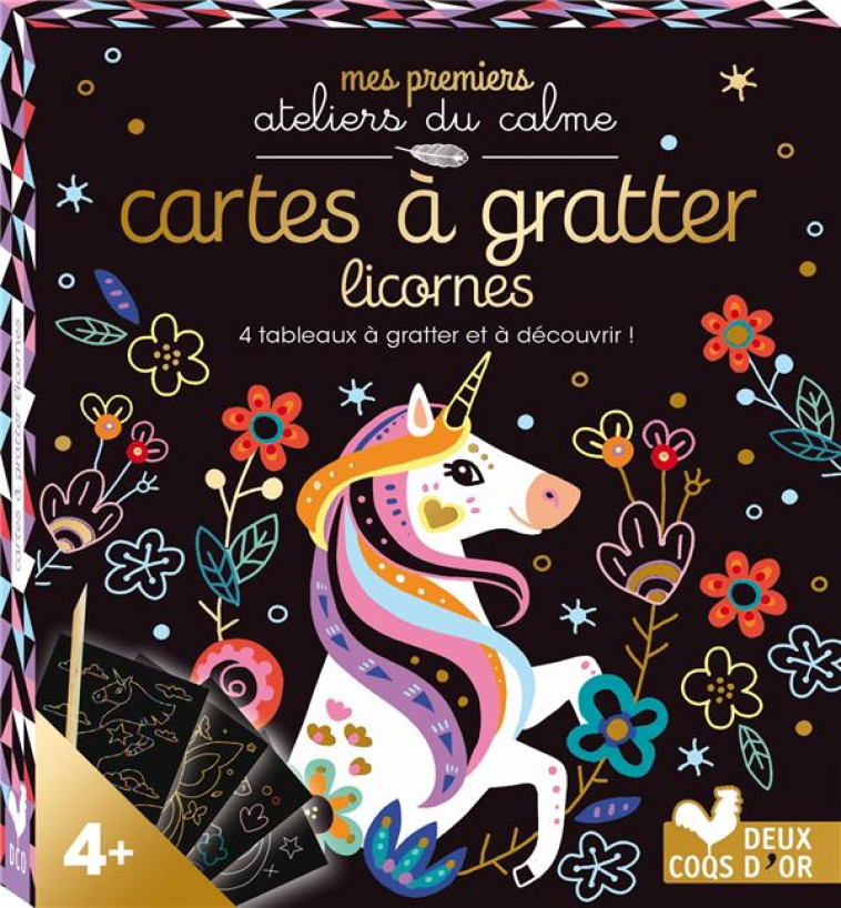 CARTES A GRATTER LICORNES - MINI-BOITE AVEC ACCCESSOIRES - SILEO CINZIA - NC