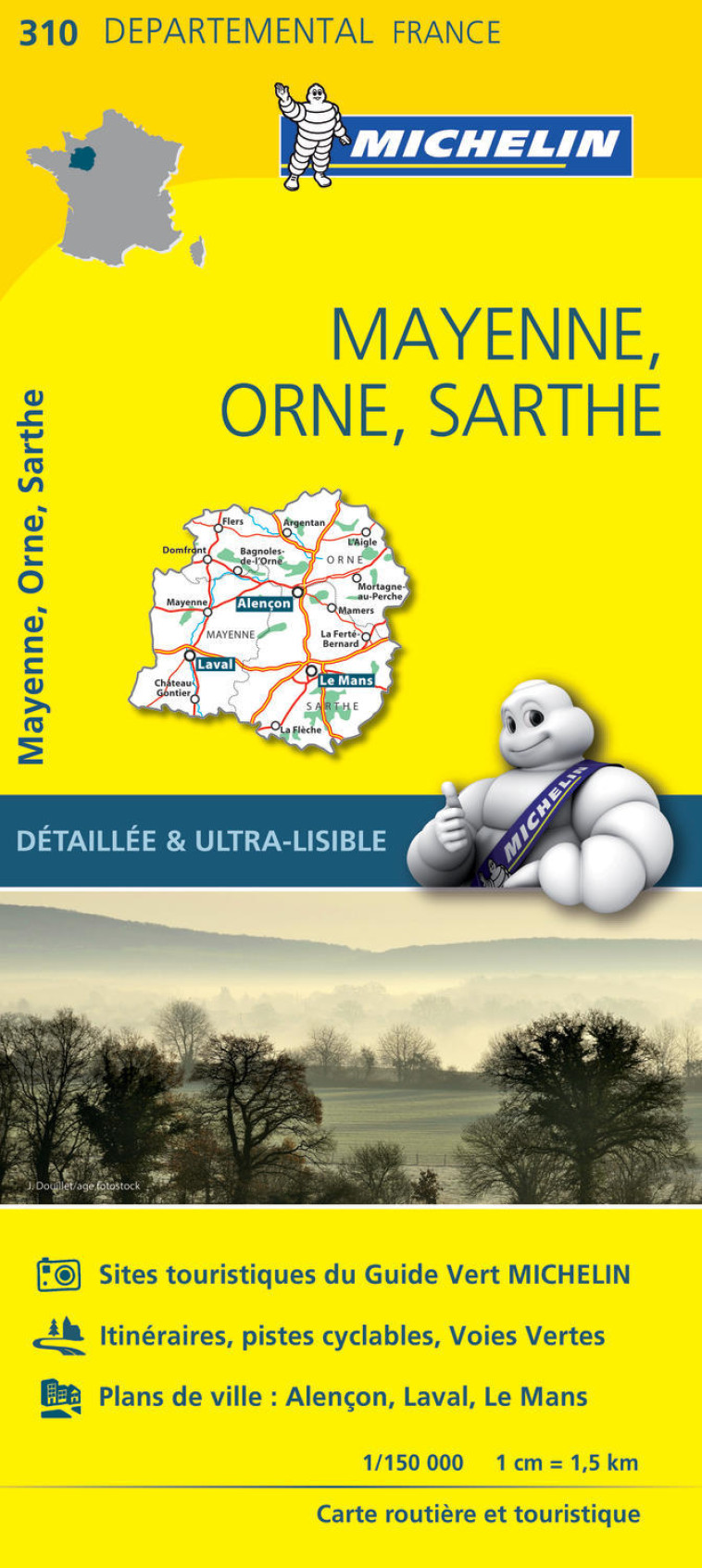 CARTE DEPARTEMENTALE FRANCE - CARTE DEPARTEMENTALE MAYENNE, ORNE, SARTHE - XXX - MICHELIN