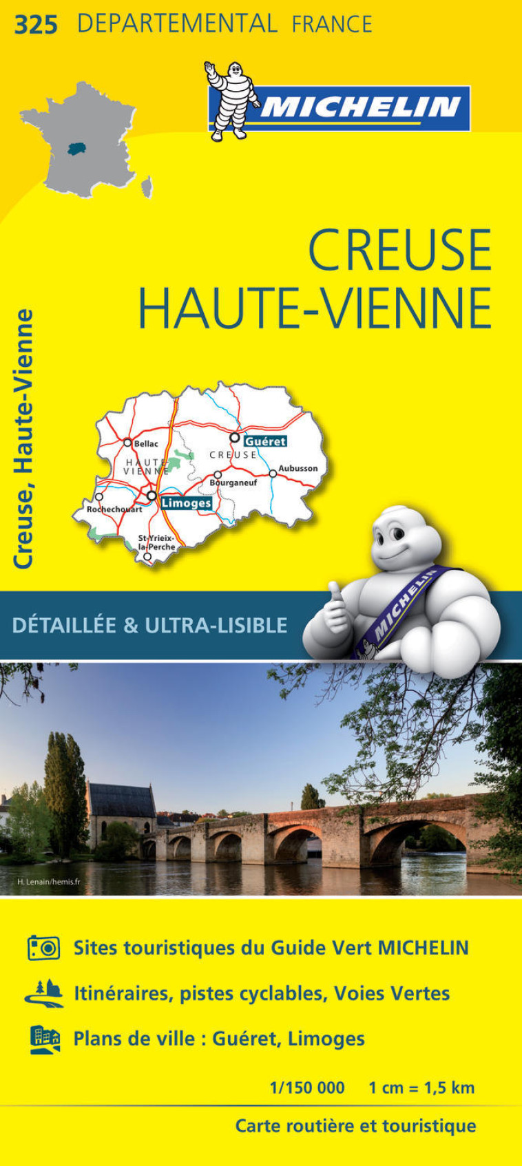 CARTE DEPARTEMENTALE FRANCE - CARTE DEPARTEMENTALE CREUSE, HAUTE-VIENNE - XXX - MICHELIN