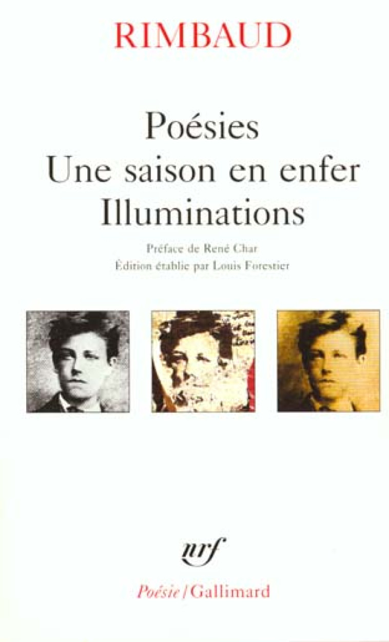 POESIES - UNE SAISON EN ENFER - ILLUMINATIONS - RIMBAUD/CHAR - GALLIMARD