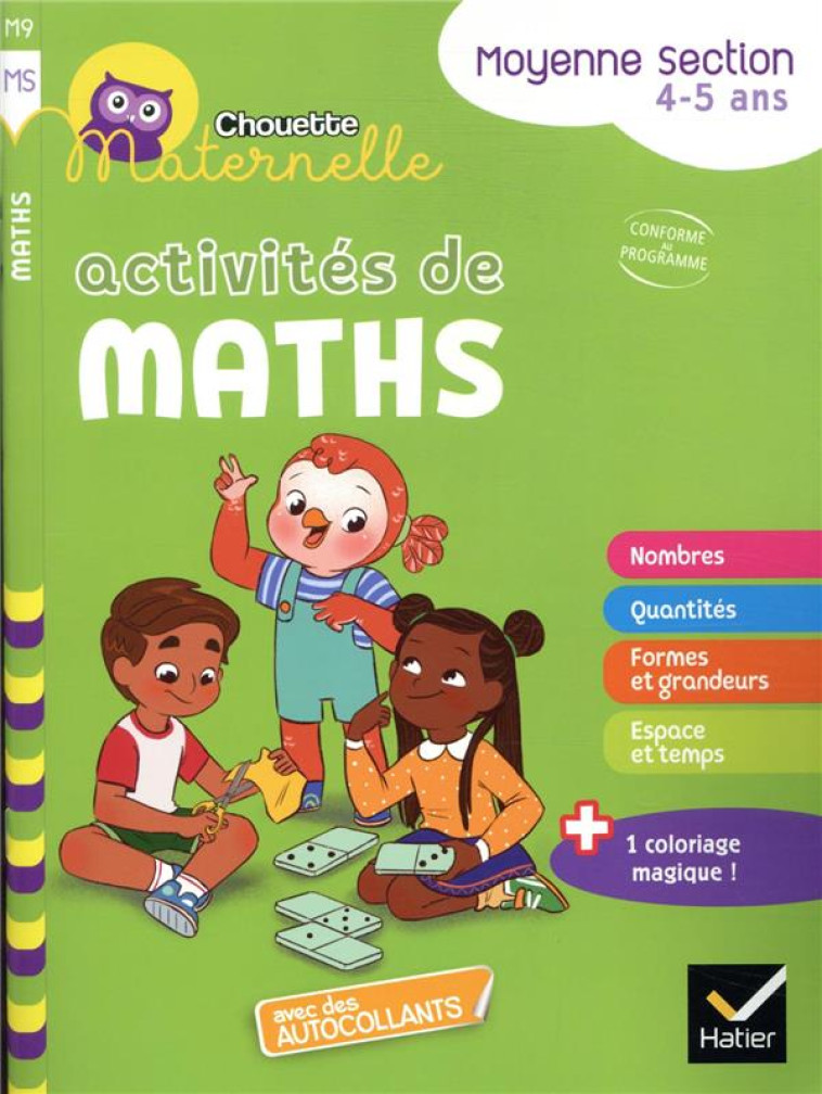 CHOUETTE MATERNELLE ACTIVITES DE MATHS MOYENNE SECTION - DOUTREMEPUICH - HATIER SCOLAIRE