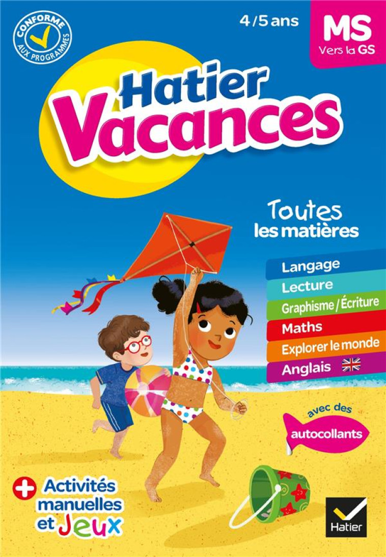 CAHIER DE VACANCES 2021 DE LA MOYENNE SECTION VERS LA GRANDE SECTION 4/5 ANS - DOUTREMEPUICH - HATIER SCOLAIRE