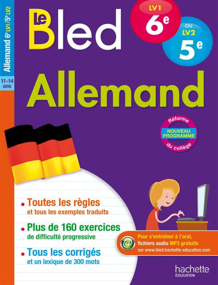 CAHIER BLED ALLEMAND NIVEAU A1 : 6E LV1 / 5E LV2 - DESPAS M-C. - Hachette Education