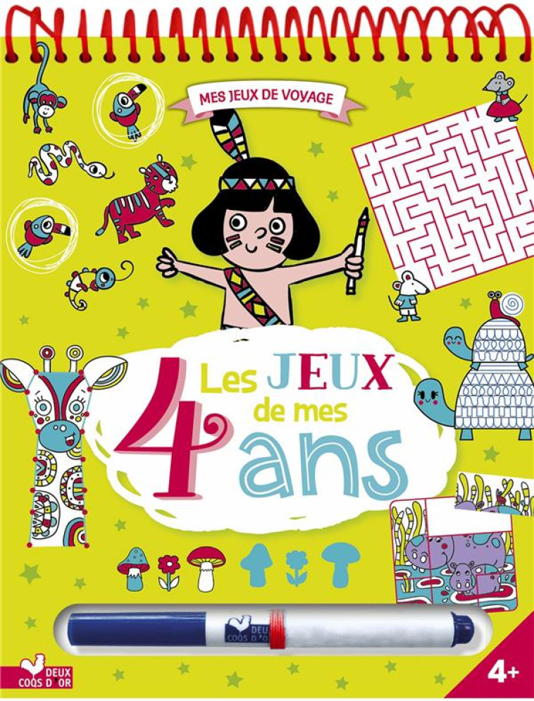 LES JEUX DE MES 4 ANS - BLOC AVEC FEUTRE EFFACABLE - XXX - NC