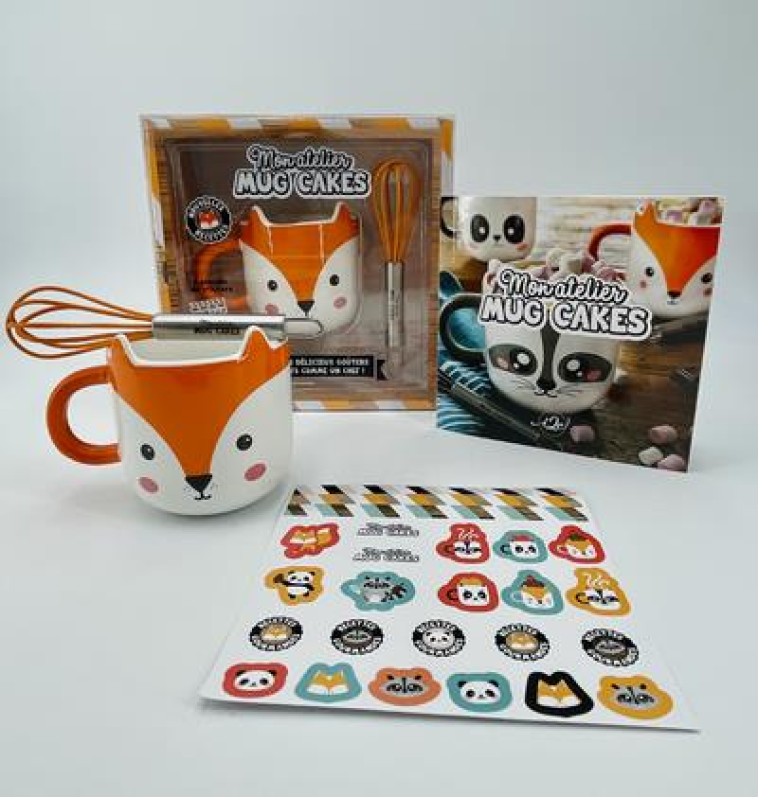 MON ATELIER MUG CAKE + STICKERS - RENARD - COLLECTIF - I2C