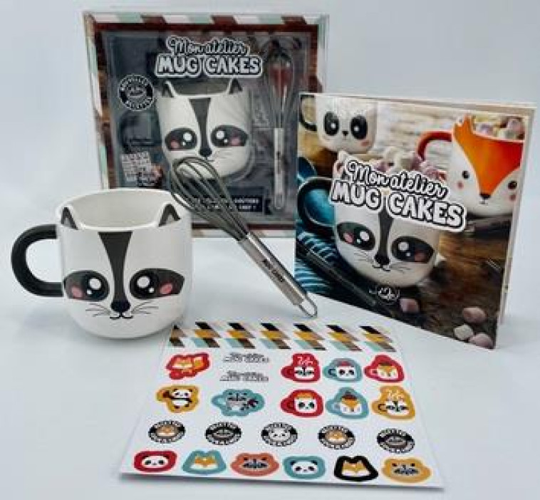 MON ATELIER MUG CAKE + STICKERS - RATON LAVEUR - COLLECTIF - I2C