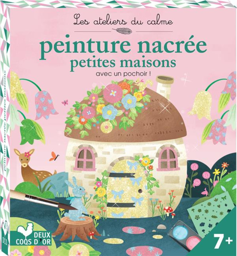 PEINTURE NACREE ET POCHOIR PETITES MAISONS - MINI BOITE AVEC ACCESSOIRES - KITO LEE YU - NC