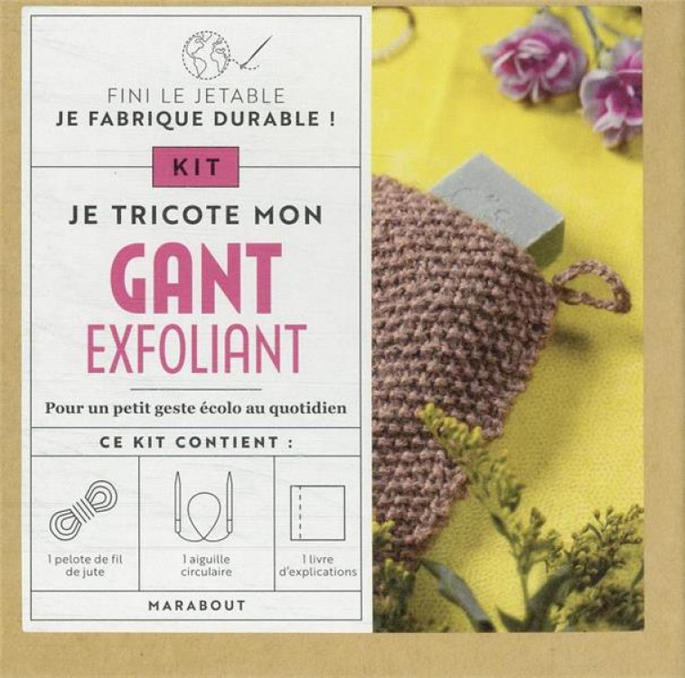 KIT JE TRICOTE MON GANT EXFOLIANT - COLLECTIF - MARABOUT