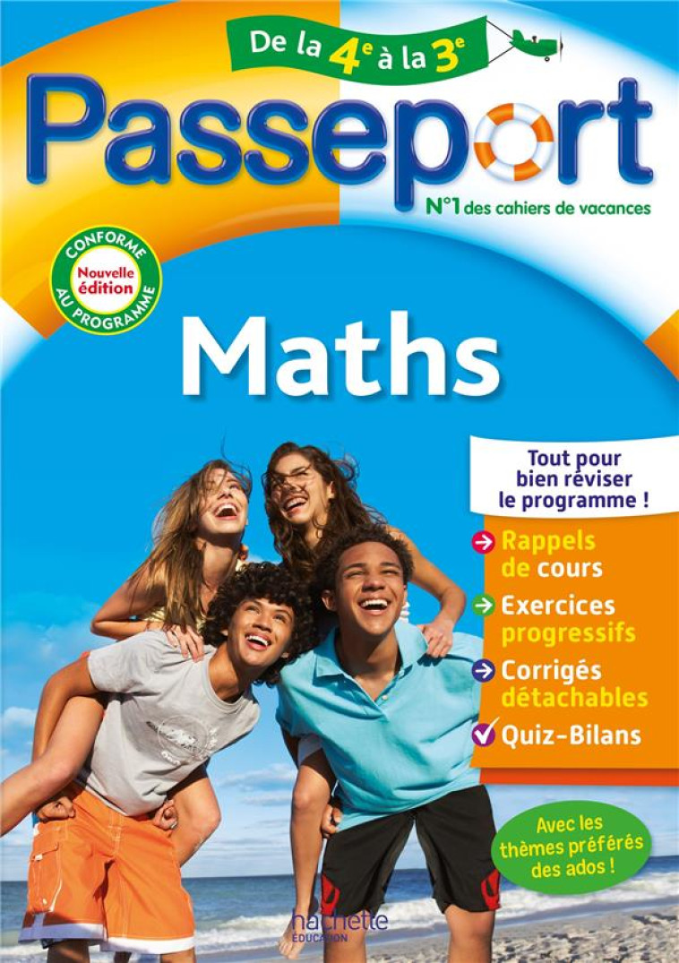 PASSEPORT MATHS DE LA 4E A LA 3E - CAHIER DE VACANCES 2022 - SEMAT MIREILLE - HACHETTE