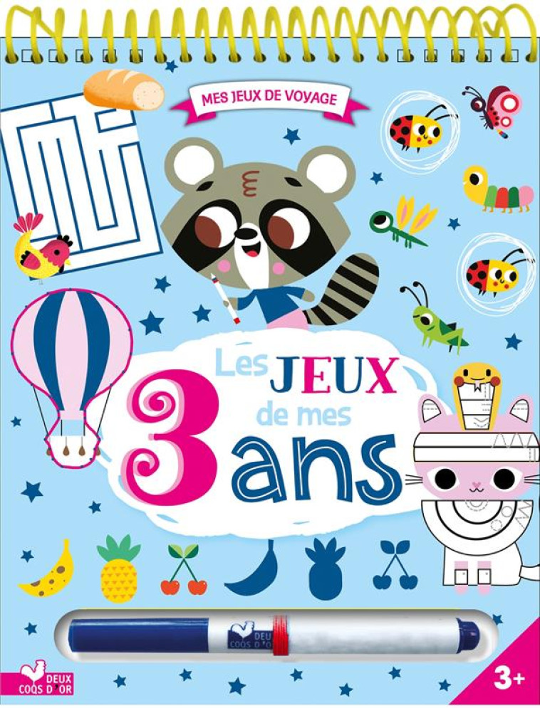 LES JEUX DE MES 3 ANS - BLOC AVEC FEUTRE EFFACABLE - XXX - NC