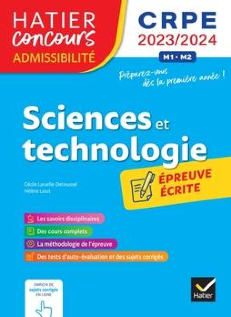 SCIENCES ET TECHNO - CRPE 2023-2024 - EPREUVE ECRITE D'ADMISSIBILITE - LARUELLE-DETROUSSEL - HATIER SCOLAIRE