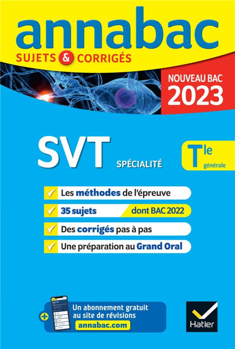 ANNALES DU BAC ANNABAC 2023 SVT TLE GENERALE (SPECIALITE) - METHODES & SUJETS CORRIGES NOUVEAU BAC - XXX - HATIER SCOLAIRE